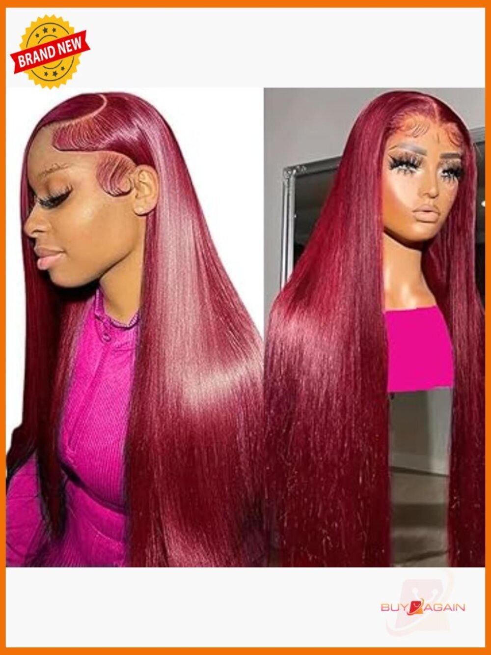 20 inch 13x4 HD Lace Front Wig Straight Pre Plucked Glueless Full Frontal Wig
